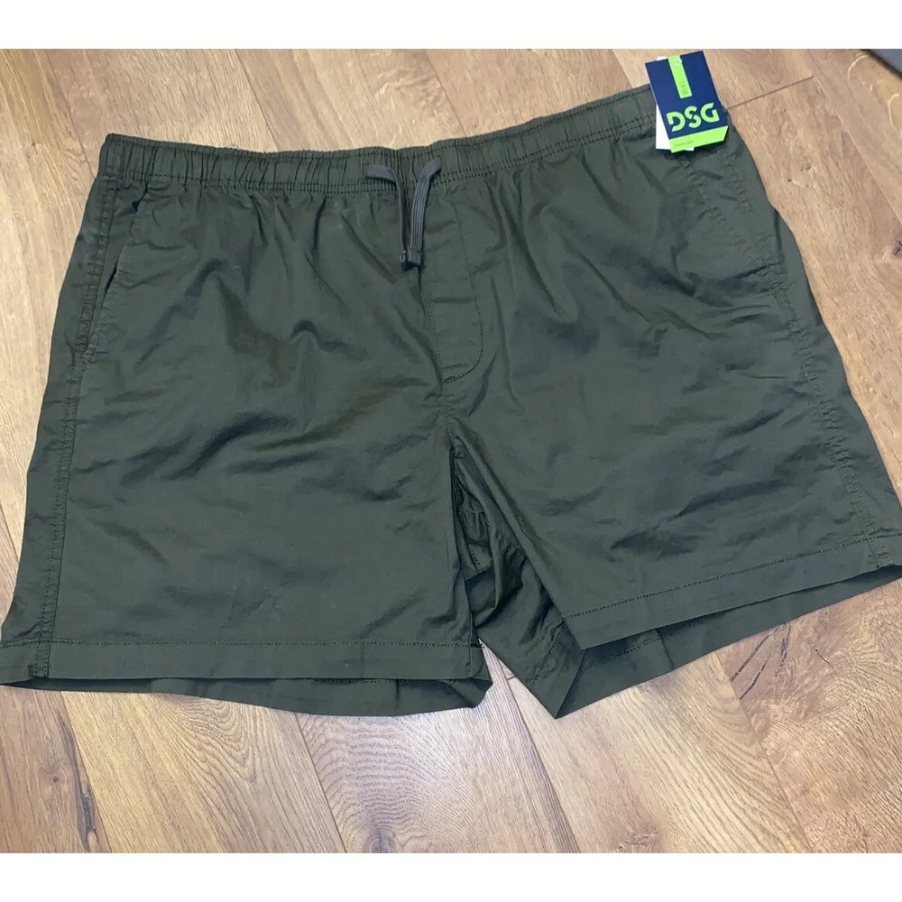 DSG Mens Athletic Shorts Drawstring Pull On Cotton Size 2XL FOREST NIGHT